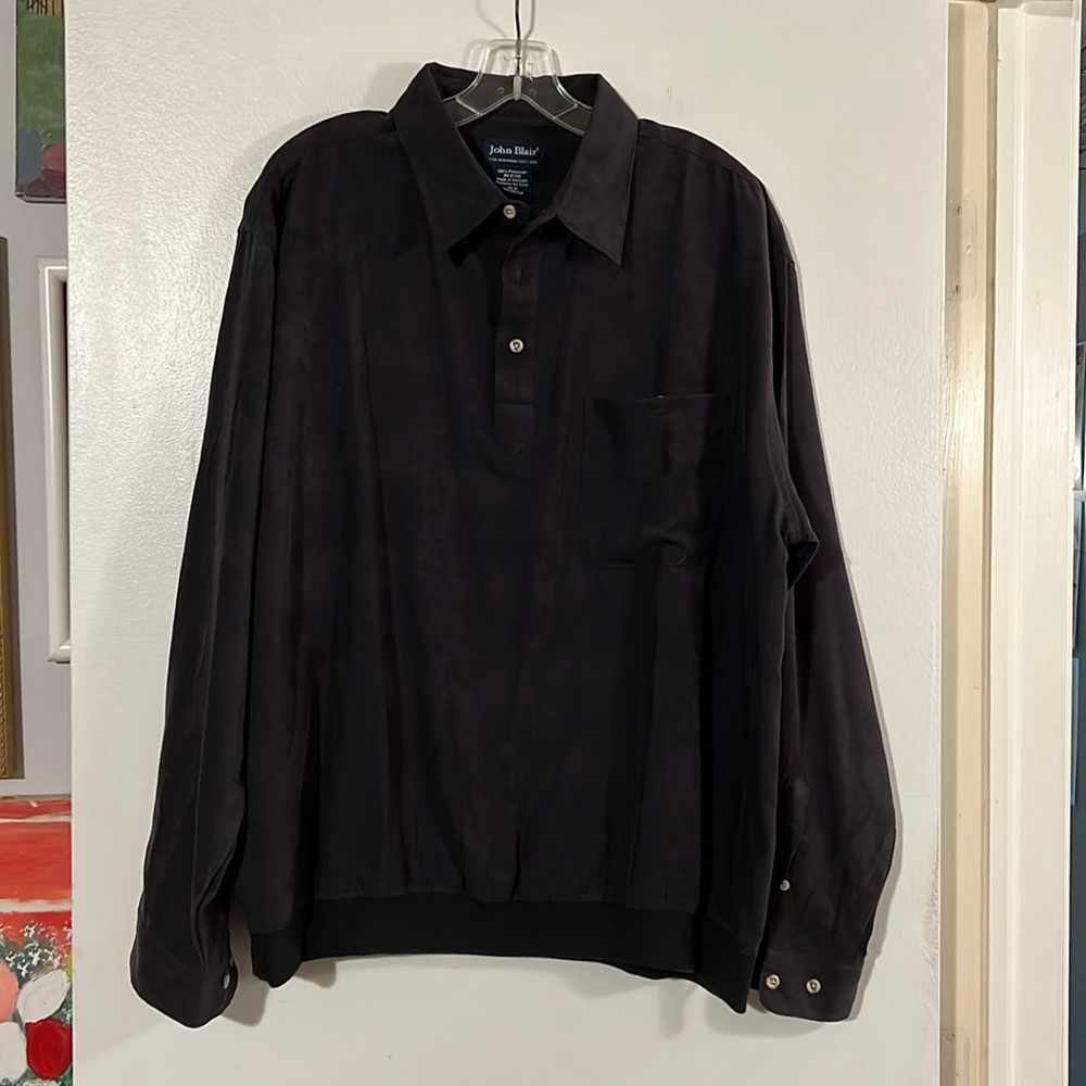 John Blair ultra suede men’s pullover men’s shirt